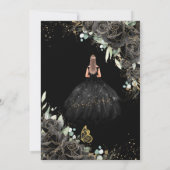 キンセアニラブラックフローラバラドレス金ゴールドクラウンI 招待状 (裏面)