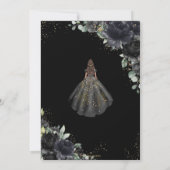 キンセアニラブラックフローラバラプリンセス金ゴールドクラウン 招待状 (裏面)