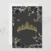 キンセアニラブラックフローラ蝶、ドレスの女の子 招待状 (裏面)