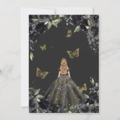 キンセアニラブラックフローラ金ゴールドバタフライドレスインビ 招待状 (裏面)