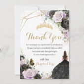 キンセアニラブラック薄紫フローラドレスプリンセス サンキューカード (正面)