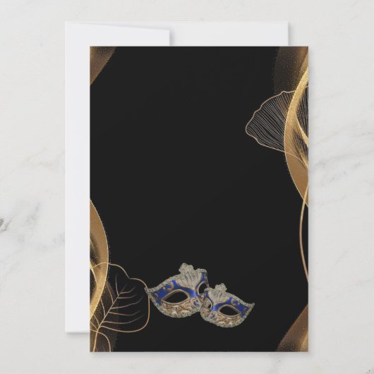 キンセアニラブラック金ゴールド仮装バースデーパーティー 招待状 (裏面)