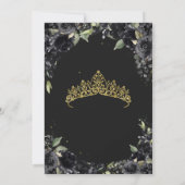 キンセアニラブラック&金ゴールドエレガントウォーター色フローラ 招待状 (裏面)