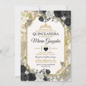 キンセアニラブラック&金ゴールドクラウンメキシコバタフライ 招待状 (正面)