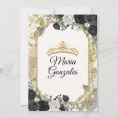 キンセアニラブラック&金ゴールドクラウンメキシコバタフライ 招待状 (裏面)