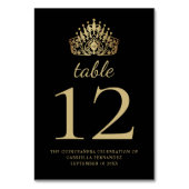キンセアニラブラック&金ゴールドプリンセスティアラクラウン テーブルナンバー (正面)