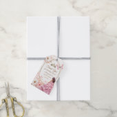 キンセアニラブラッシュピンクフローラルプリンセスバタフライ ギフトタグ (より糸付き)