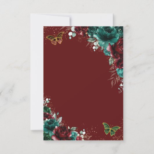 キンセアニラブルガンディエメラルドフローラ16位誕生日 サンキューカード (裏面)