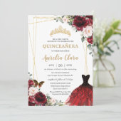 キンセアニラブルガンディピンクフローラプリンセスガウン 招待状 (スタンド正面)