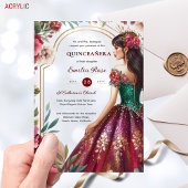 キンセアニラブルガンディレッドグリーン金ゴールドドレスカーンス アクリル招待状