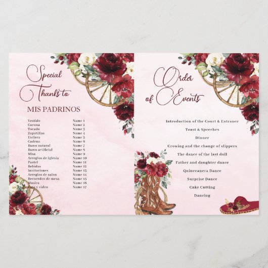 キンセアニラブルガンディーレッドフローラシャーロプログラム (裏面)