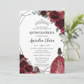 キンセアニラブルガンディーレッドフローラシルバープリンセス 招待状 (スタンド正面)