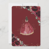 キンセアニラブルガンディーレッドフローラ金ゴールドプリンセスアーチ 招待状 (裏面)