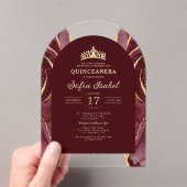 キンセアニラブルガンディ金ゴールドアゲートエレガントト アクリル招待状 (インサイチュ (ポータブル))