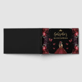 キンセアニラブルガンディ金ゴールドブラックフローラ ゲストブック (全面)