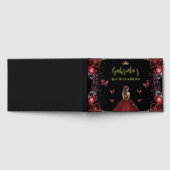 キンセアニラブルガンディ金ゴールドブラックフローラ ゲストブック (全面)