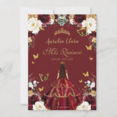 キンセアニラブルゴーニュアイボリーフローラヴィンテージ金ゴールド 招待状 (裏面)