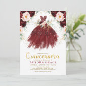 キンセアニラブルゴーニュバラフラワープリンセス誕生日 招待状 (スタンド正面)