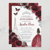 キンセアニラブルゴーニュフローラパリエッフェルプリンセス 招待状 (正面/裏面)