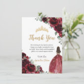 キンセアニラブルゴーニュフローラ金ゴールドプリンセスドレス サンキューカード (スタンド正面)