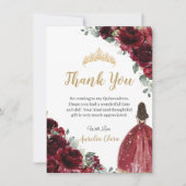 キンセアニラブルゴーニュフローラ金ゴールドプリンセスドレス サンキューカード (正面)