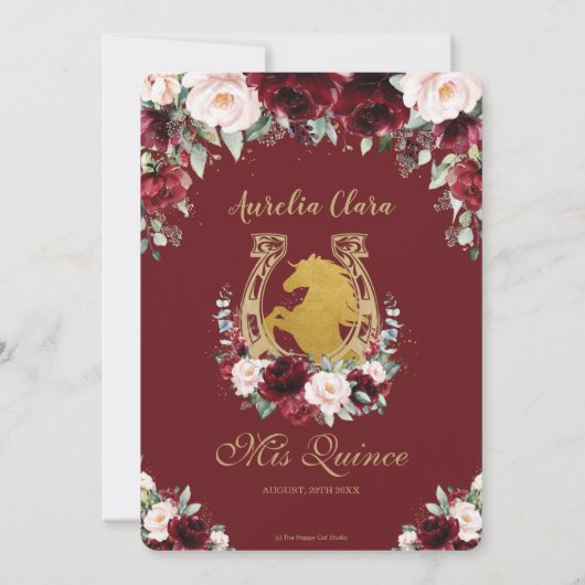 キンセアニラブルゴーニュ赤面フローラシャーロウズス 招待状 (裏面)