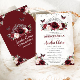 キンセアニラブルゴーニュ赤面フローラシルバークラウン 招待状