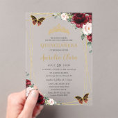 キンセアニラブルゴーニュ赤面フローラプリンセスティアラ アクリル招待状 (インサイチュ (ポータブル))