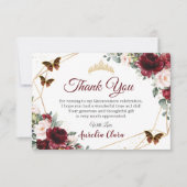 キンセアニラブルゴーニュ赤面フローラ蝶 サンキューカード (正面)