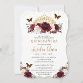 キンセアニラブルゴーニュ赤面フローラ金ゴールドクラウン 招待状 (正面)