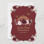 キンセアニラブルゴーニュ赤面フローラ金ゴールドクラウン 招待状 (裏面)