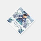 キンセアニラブルーウォーター色メキシコガール スタンダードカクテルナプキン (角)