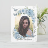 キンセアニラブルーフローラプリンセス蝶の写真 招待状 (スタンド正面)