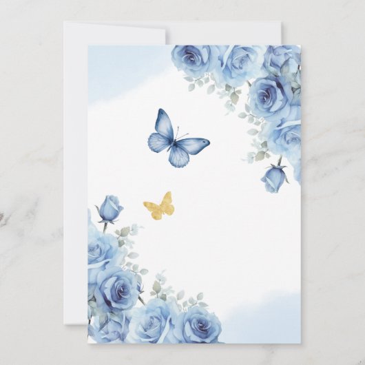 キンセアニラブルーフローラ金ゴールドバタフライティアラ セーブザデート (裏面)