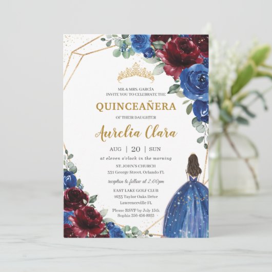 キンセアニラブルー王室のブルゴーニュフローラプリンセス 招待状 (スタンド正面)