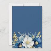 キンセアニラブルー王室の金ゴールドティアラフローラバタフライ 招待状 (裏面)