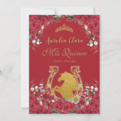 キンセアニラプリンセスレッドローゼスフローラシャーロホース 招待状 (裏面)