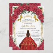 キンセアニラプリンセスレッドローゼスフローラシャーロホース 招待状 (正面/裏面)