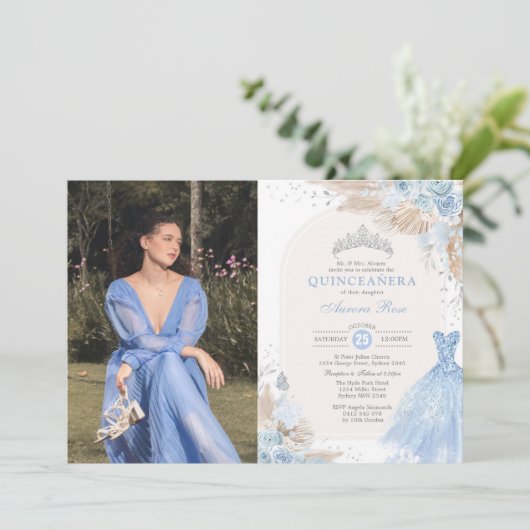 キンセアニラベビーブルーシルバーボホミスカインスアノス 招待状 (スタンド正面)