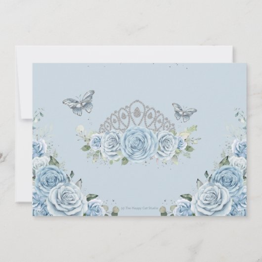 キンセアニラベビーブルーバラシルバークラウンフォト 招待状 (裏面)