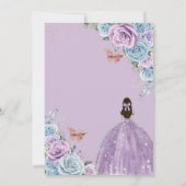 キンセアニラベビーブルーパープル薄紫フローラ金ゴールド 招待状 (裏面)