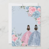 キンセアニラベビーブルーピンクフローラツインズシルバー 招待状 (裏面)