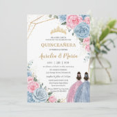 キンセアニラベビーブルーピンクフローラバラツインズ 招待状 (スタンド正面)