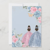 キンセアニラベビーブルーピンクフローラバラツインズ 招待状 (裏面)