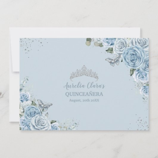 キンセアニラベビーブルーフローラバタフライ写真16日 サンキューカード (裏面)