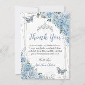 キンセアニラベビーブルーフローラ蝶スウィート16 サンキューカード (正面)