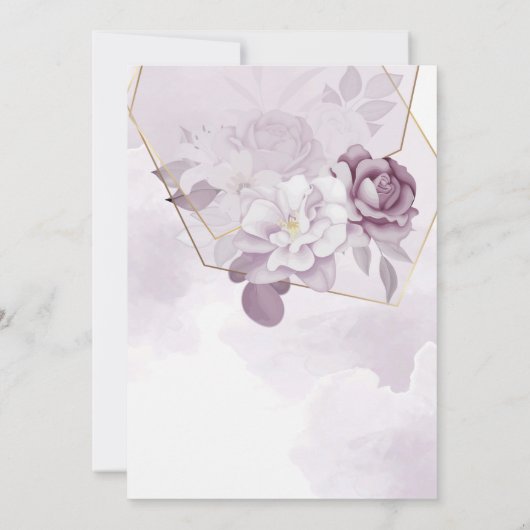 キンセアニラベンダーパープルティエレガントアファンシーラ 招待状 (裏面)