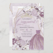 キンセアニラベンダーパープルティエレガントアファンシーラ 招待状 (正面/裏面)
