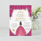 キンセアニラマゼンタホットピンクフローラプリンセス金ゴールド 招待状 (スタンド正面)