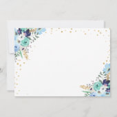 キンセアニラミクリンスアニョスブルーフローラ誕生日 招待状 (裏面)